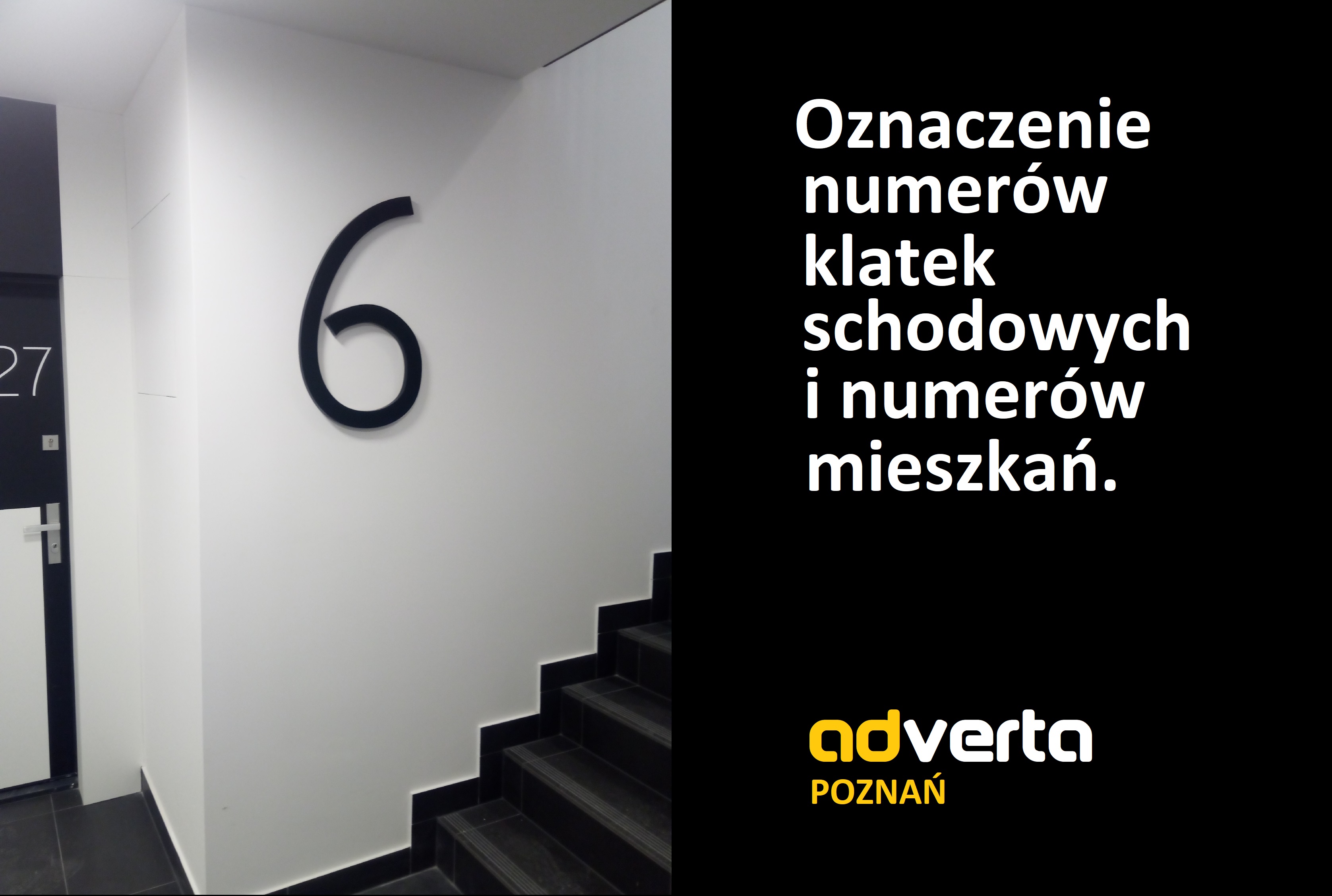 Litery przestrzenne do oznaczenia numeracji w budynku lub obiekcie - produkcja i montaż.